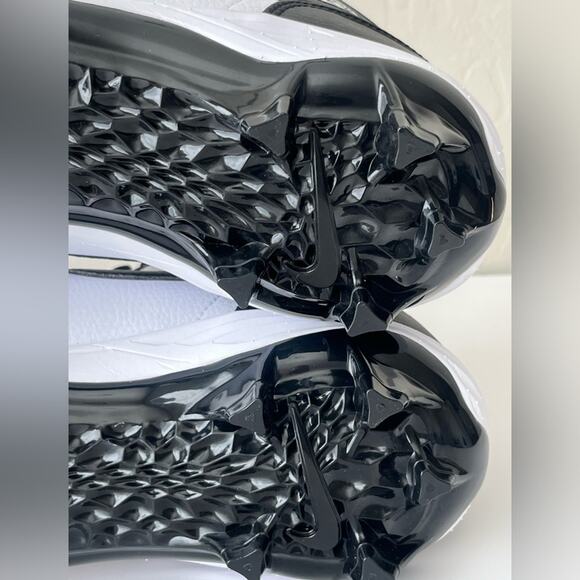 Nike Jordan 1 Mid Alpha menace cleats panda black white 12.5 FJ6805 100 NEW - Picture 8 of 11